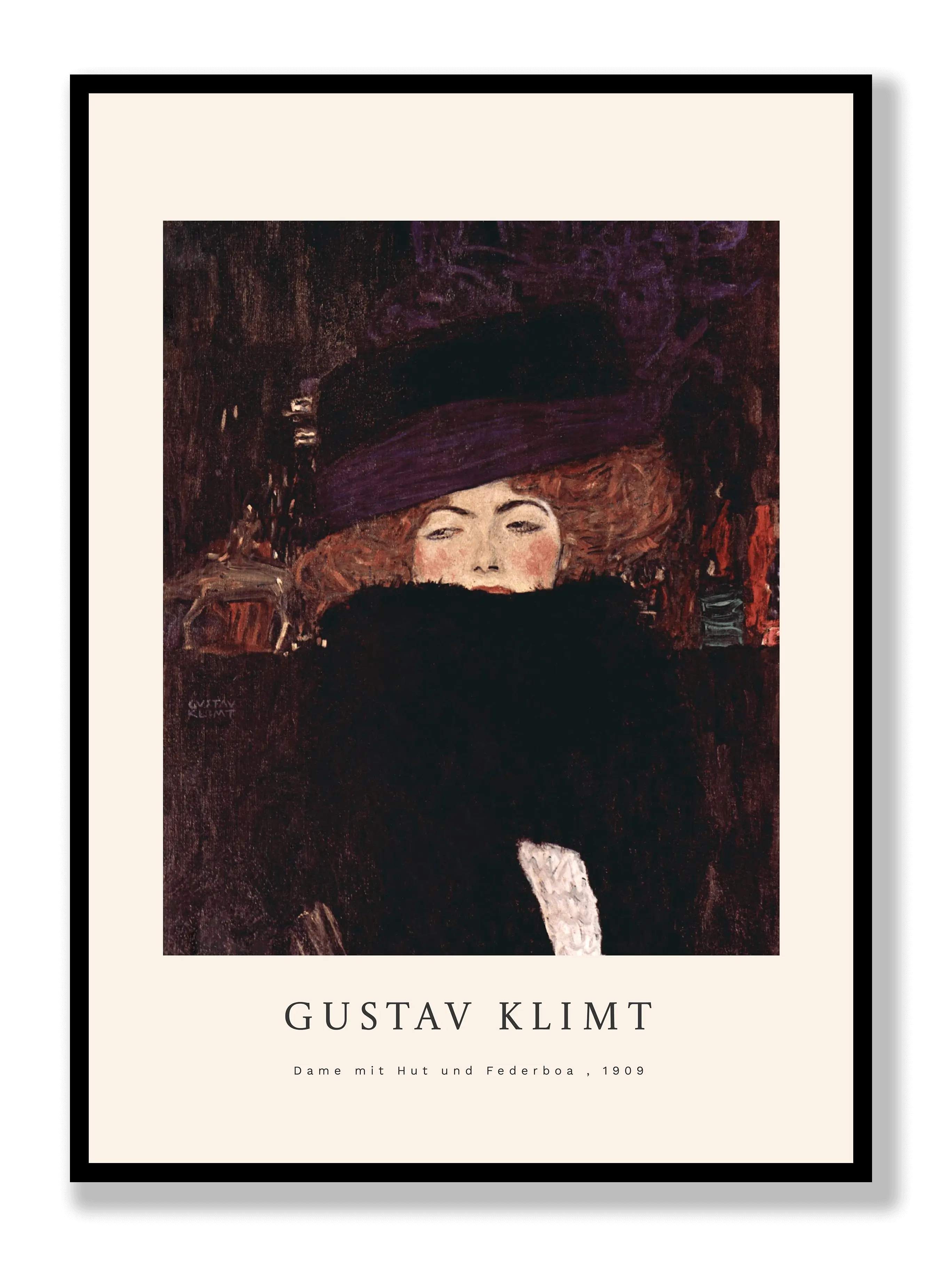 Gustav Klimt - Lady My Hut Und Ferderboa Poster