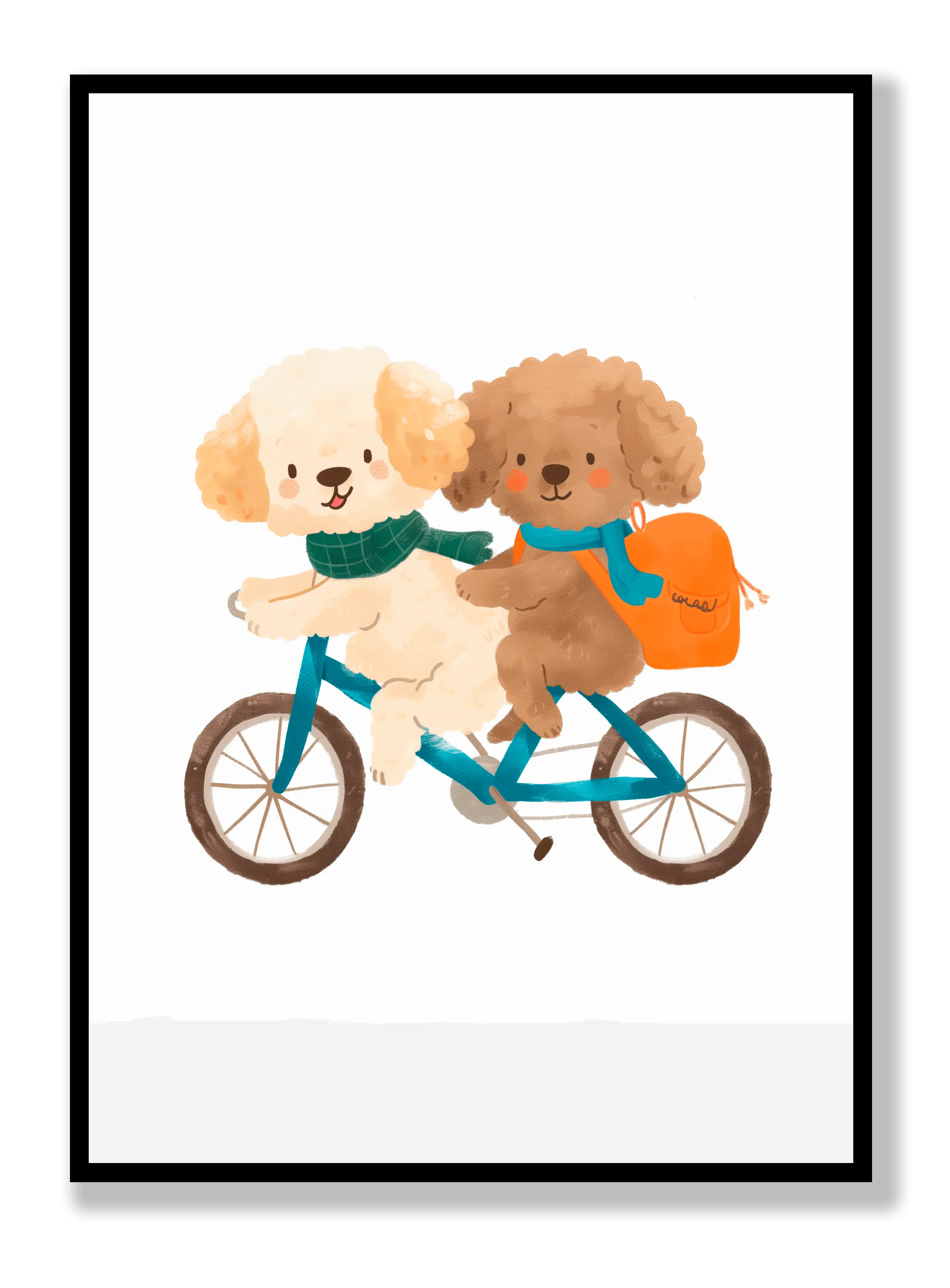 Dogs On Bicycles Poster