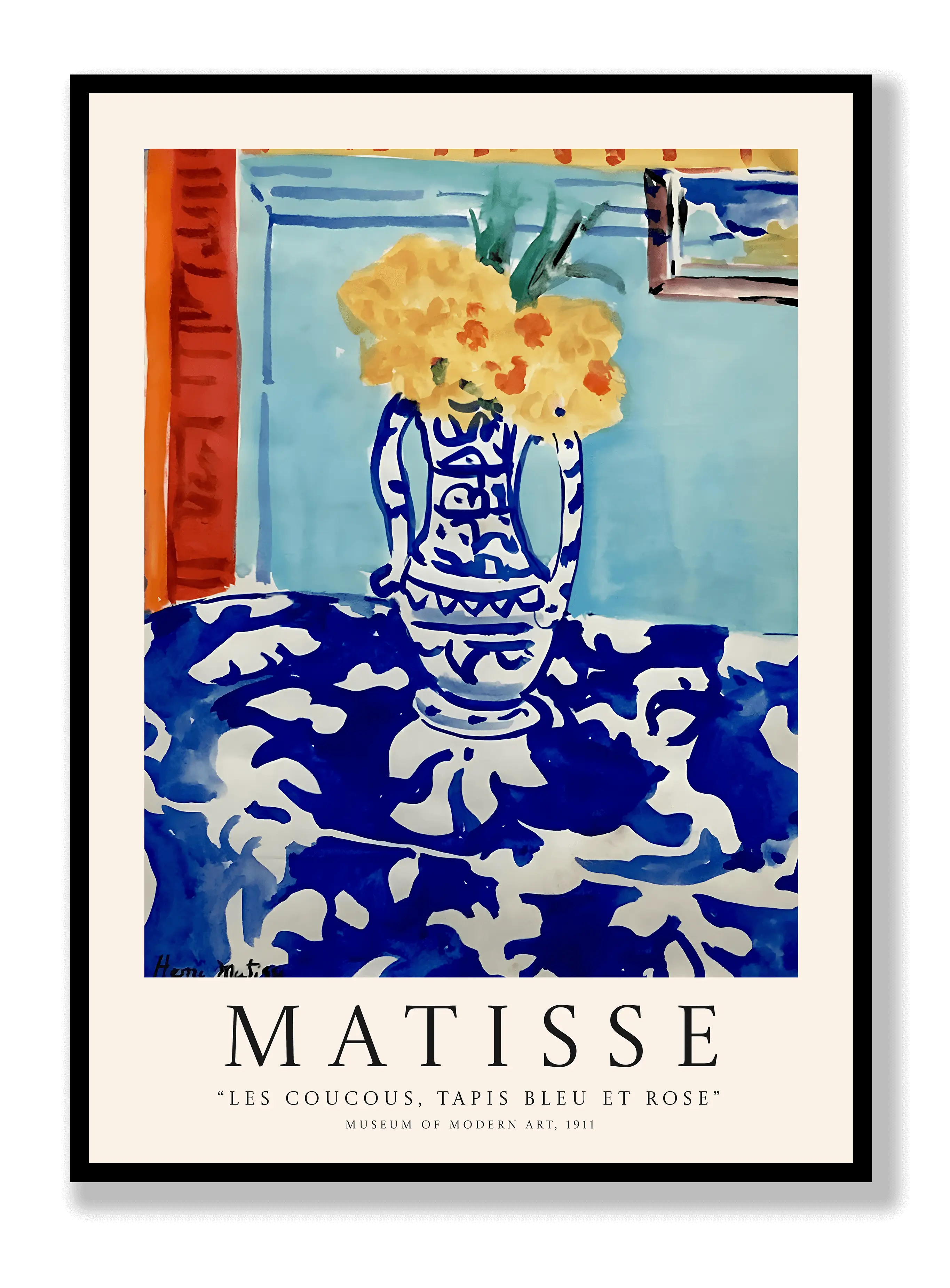 Henri Matisse - Les Coucous, Tapis Bleu Et Rose Poster